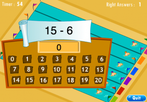 addition and subtraction smartboard game