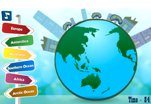 continents and oceans labeling smartboard game