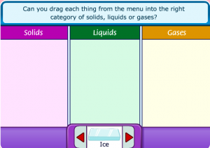 solids, liquids and gases smartboard game