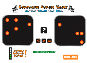 comparing number values smartboard game