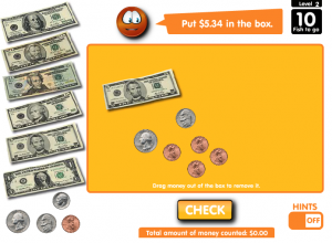 counting money smartboard game