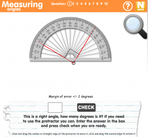 measuring angles smartboard game