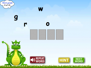 spelling practice smartboard game